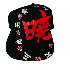 Naruto Shippuden Black Cap with Red Embroidery